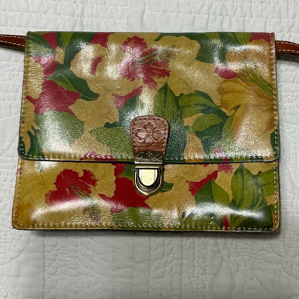 EUC Patricia Nash Leather Spring Lily Crossbody Bag - Picture 1 of 16